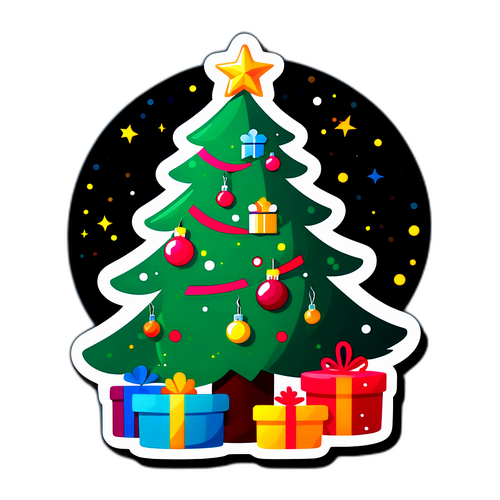 반짝이는 크리스마스 트리와 선물