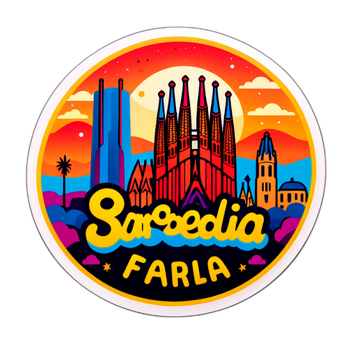 Sticker Skyline Barcelona