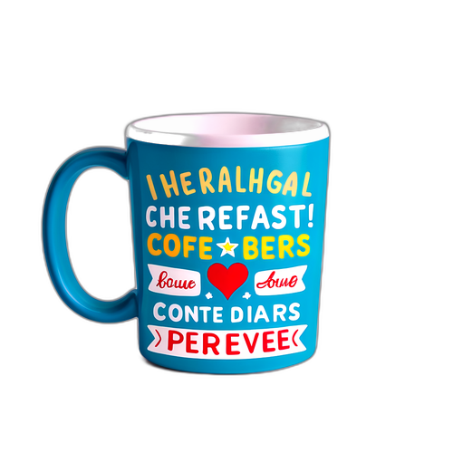 Eine herzliche Kaffeetasse mit inspirierenden Worten zum Durchhalten