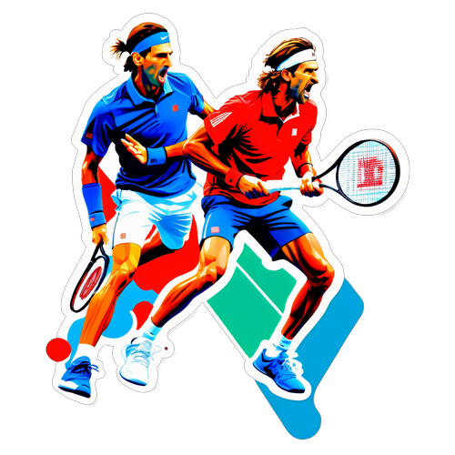 Fanget i Action: Djokovic vs. Tsitsipas – Et Must-Have Klistermærke for Tennisfans!