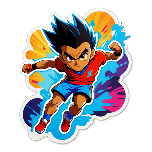 A sticker de Kaio César em ação