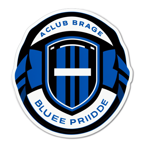 A Club Brugge sticker met het stadion en de tekst 'Blue-Black pride'