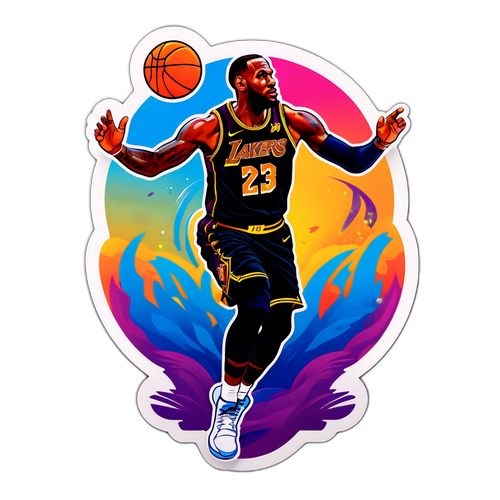LeBron James Soaring Sticker