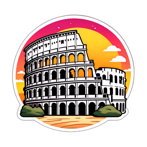 A római Colosseum naplementés háttérrel