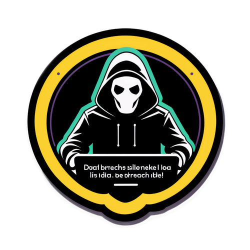 रहस्यमय हैकर सिल्हूट के साथ 'डेटा ब्रीच अलर्ट!'Sticker 