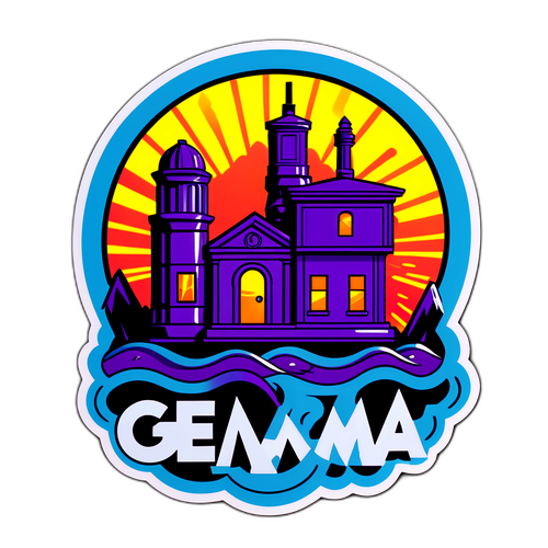 Stiker Gempa dengan Desain Seismograf