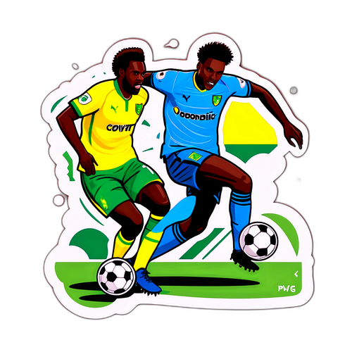 Voetbalscene tussen Norwich City en Coventry