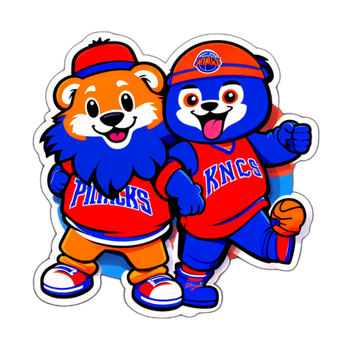 Interação Alegre dos Mascotes da NBA