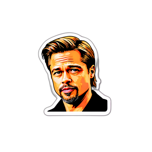 Sticker z Bradem Pittem z ikonicznej sceny filmowej