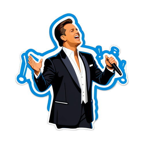Design di un adesivo musicale di Luis Miguel