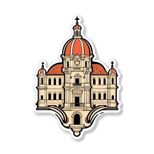 Sticker inspirat de stilul baroc al clădirilor din San Marino