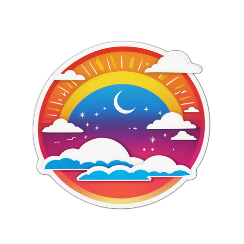 Weersvoorspelling Sticker met Zonsopgang