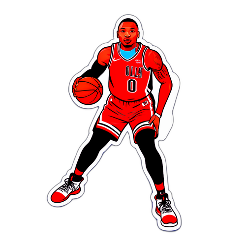Isang sariwa at malinis na ilustrasyon ni Damian Lillard