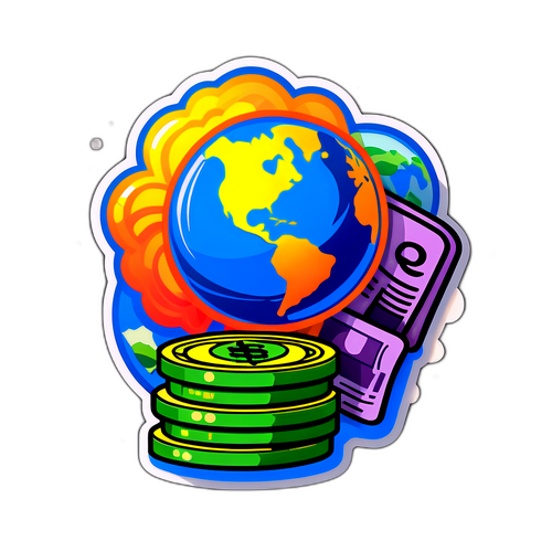 달러와 지구 스티커