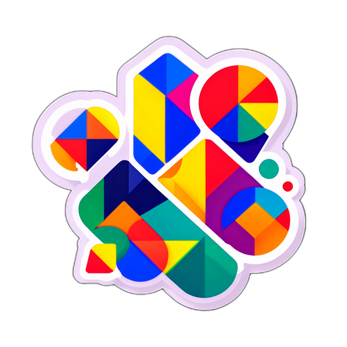 Елегантний наклейка з логотипом Google у вигляді кольорових геометричних форм