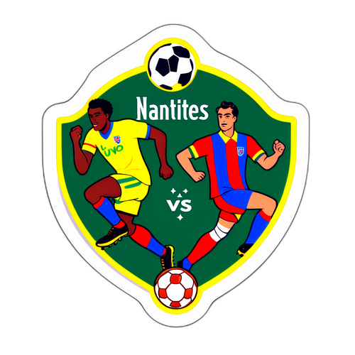 Stiker Gaya Vintage Nantes vs Lyon