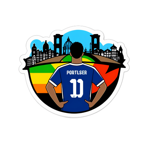 Skyline van Porto met Soccerbal