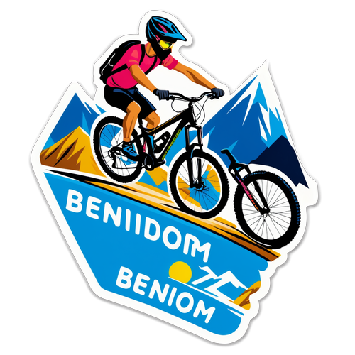 Sticker van Cross Benidorm met mountainbiker in actie