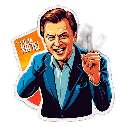 Plakátový styl samolepky s Vojtou Kotkem