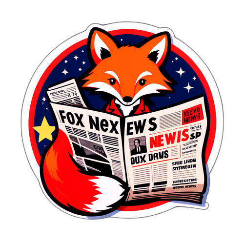 Retro stylizowany sticker Fox News
