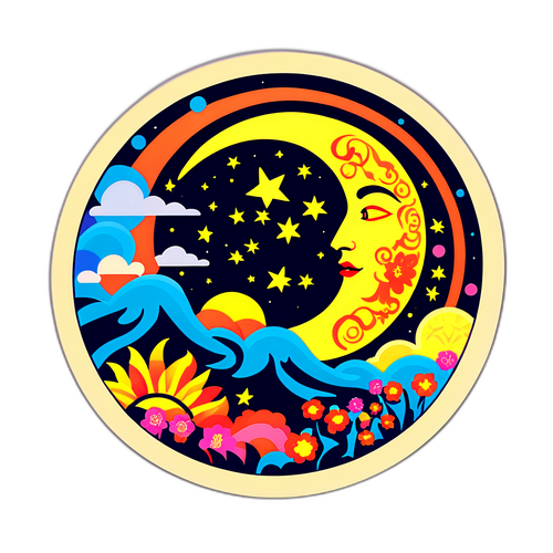 보름달 축제를 기념하는 스티커 디자인