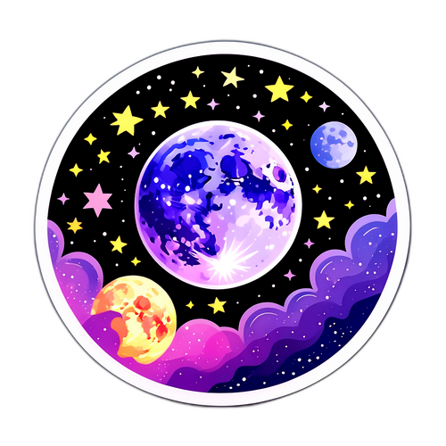 Design de Galaxie avec la Pleine Lune d'Octobre 2025