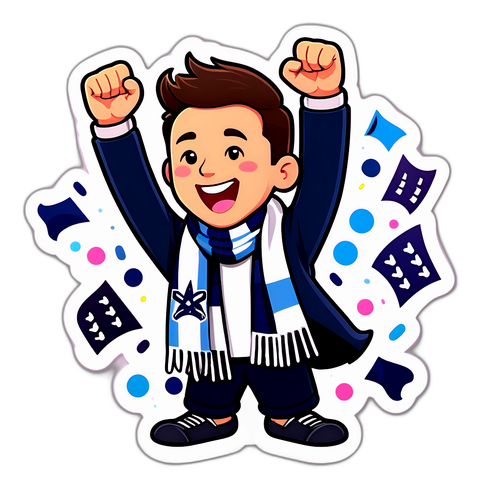 Glad Tottenham Hotspur-fan med skjerf