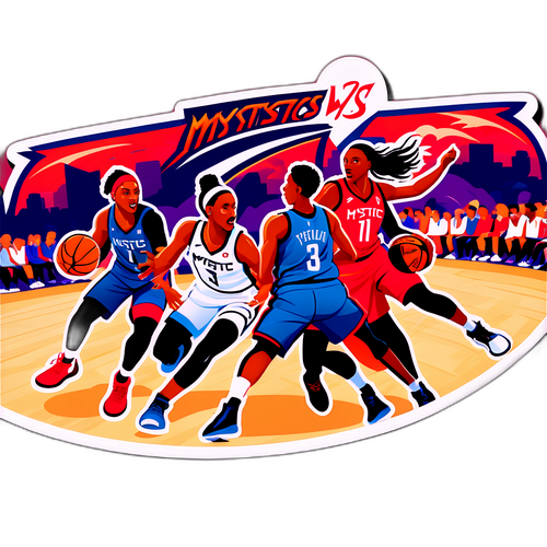 Isang kapana-panabik na ilustrasyon ng laro ng Mystics vs Storm