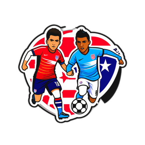 Stiker Pertandingan Sepak Bola Amerika Serikat vs Kosta Rika