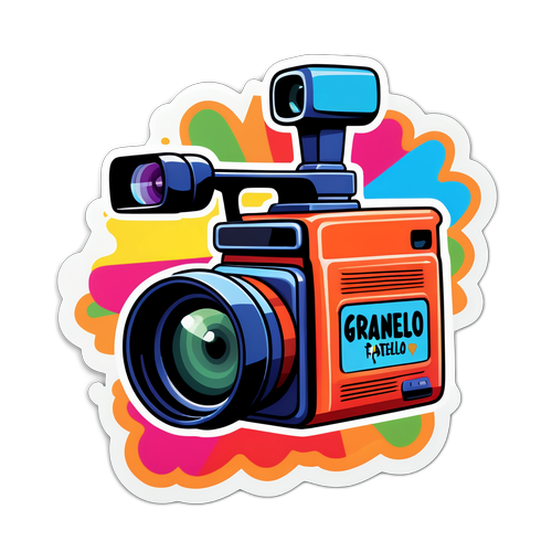 Una caricatura giocosa di una telecamera di reality show