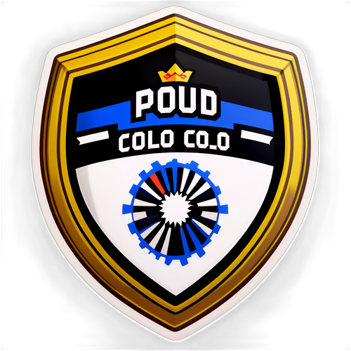 Sticker con el escudo de Colo Colo y la frase 'Orgulloso de ser Colo Colo'