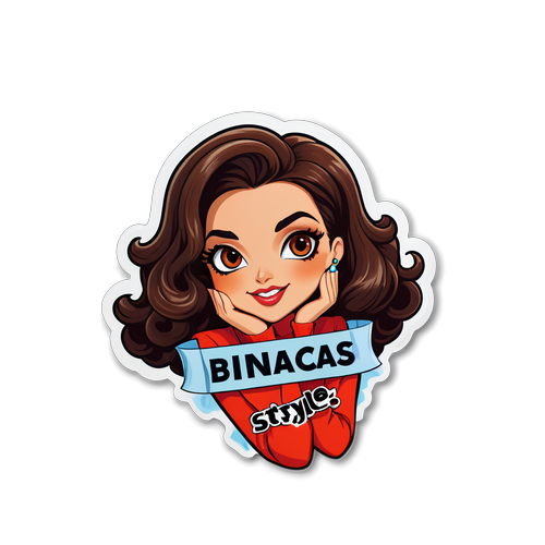 Sticker de Bianca Censori con un diseño glamuroso y la frase "El estilo de Bianca."