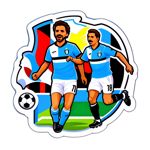 Aufregendes Sticker-Design für Fußballenthusiasten mit berühmten Momenten und Spielern aus 'Lazio – Milan'