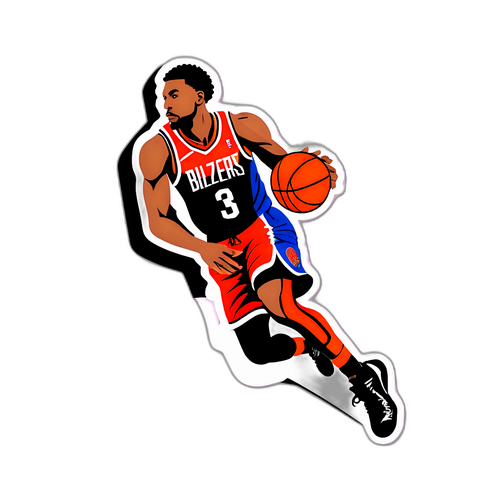 Autocollant silhouette joueur de basket