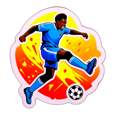 Малюнок футболіста, що стрибає для голу