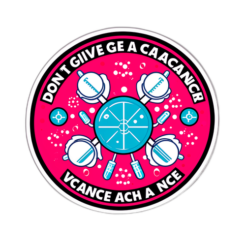 Стикер с символом рака и вакцинными капсулами
