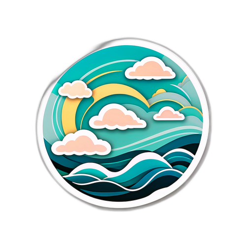 Abstract na Sticker na May Tema ng Hangin