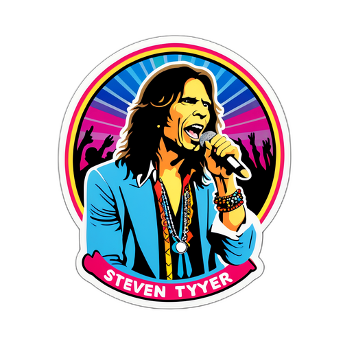 Retro stílusú matricák Steven Tyyle koncertjéről