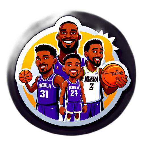 NBAゲームを観戦するキャラクターたち