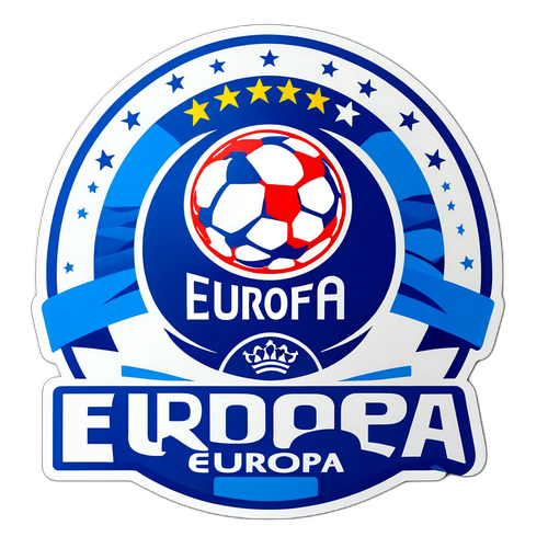Sticker với chữ "UEFA Europa" và hình bóng đá