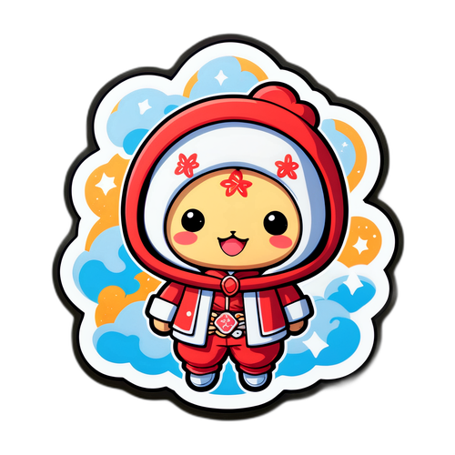 かわいいバクバクヘブンのキャラクターのステッカー