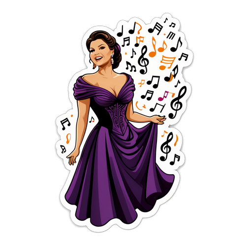Стікери з Анною Нетребко в елегантній сукні