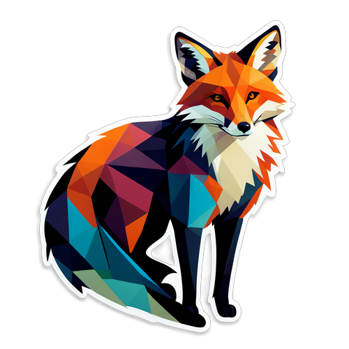 Geometric Fox Silhouette Sticker