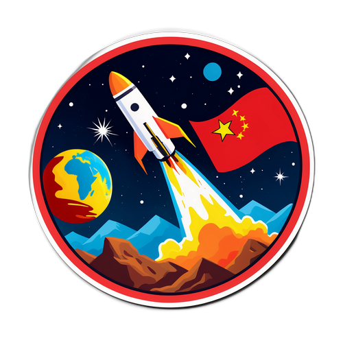 中国计划的高科技小行星撞击任务贴纸