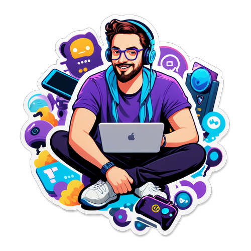 Sticker cu un streamer popular de pe Twitch