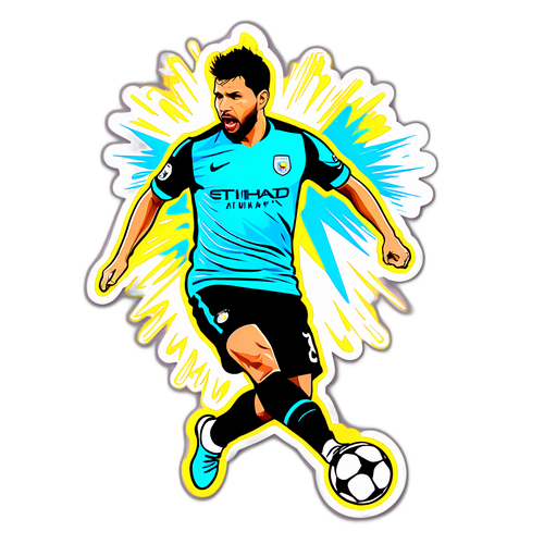 Silhouette de Sergio Agüero en action