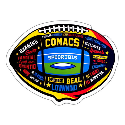 Sticker cu citate celebre din sport în formă de fotbal