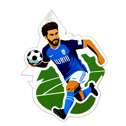 Moderne Aufkleber von Yusuf Demir im Fußballfeld