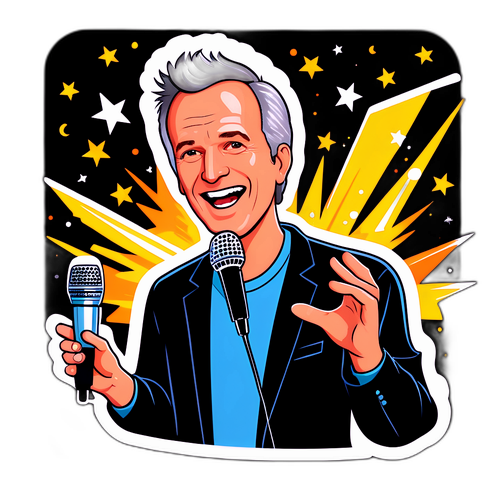 Sticker de Laurent Ruquier avec microphone