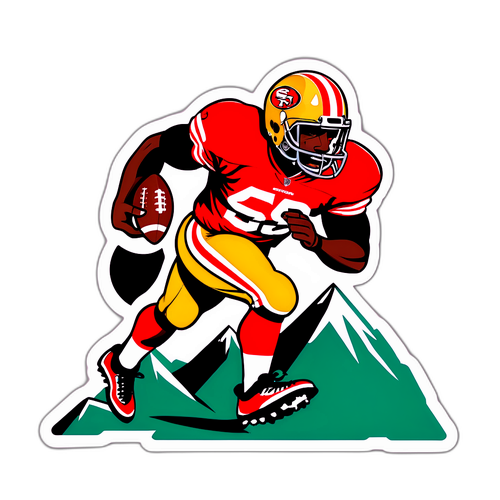 Determined Football Player Sticker